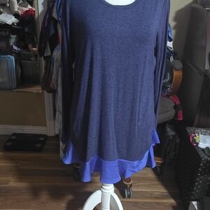 LOGO by Lori Goldstein Purple Tunic Top